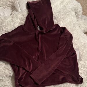 NWT Z by Zella wine colored velour hoodie size L